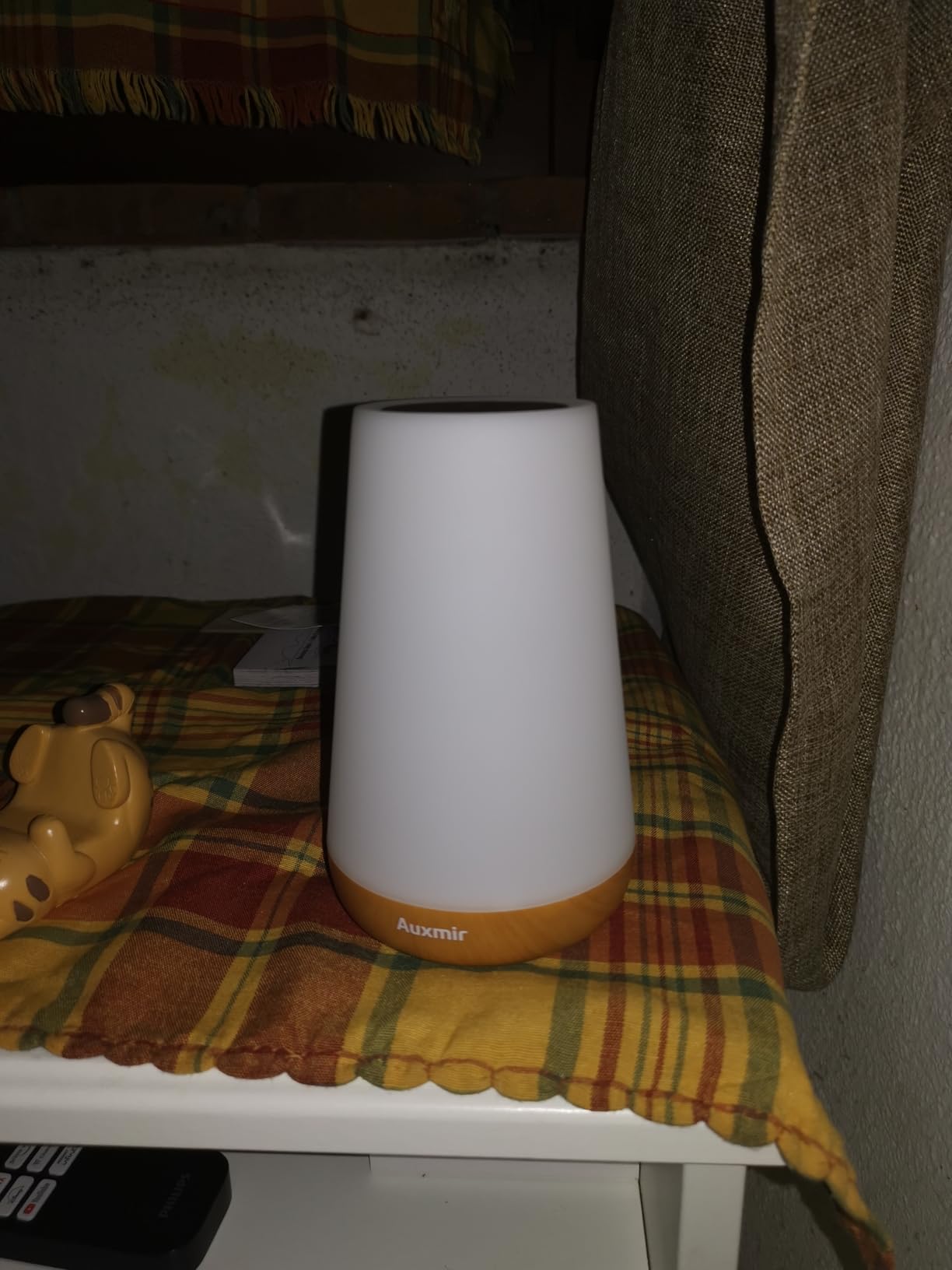 Auxmir Lampada da Comodino Touch Marrone LED RGB Ricaricabile