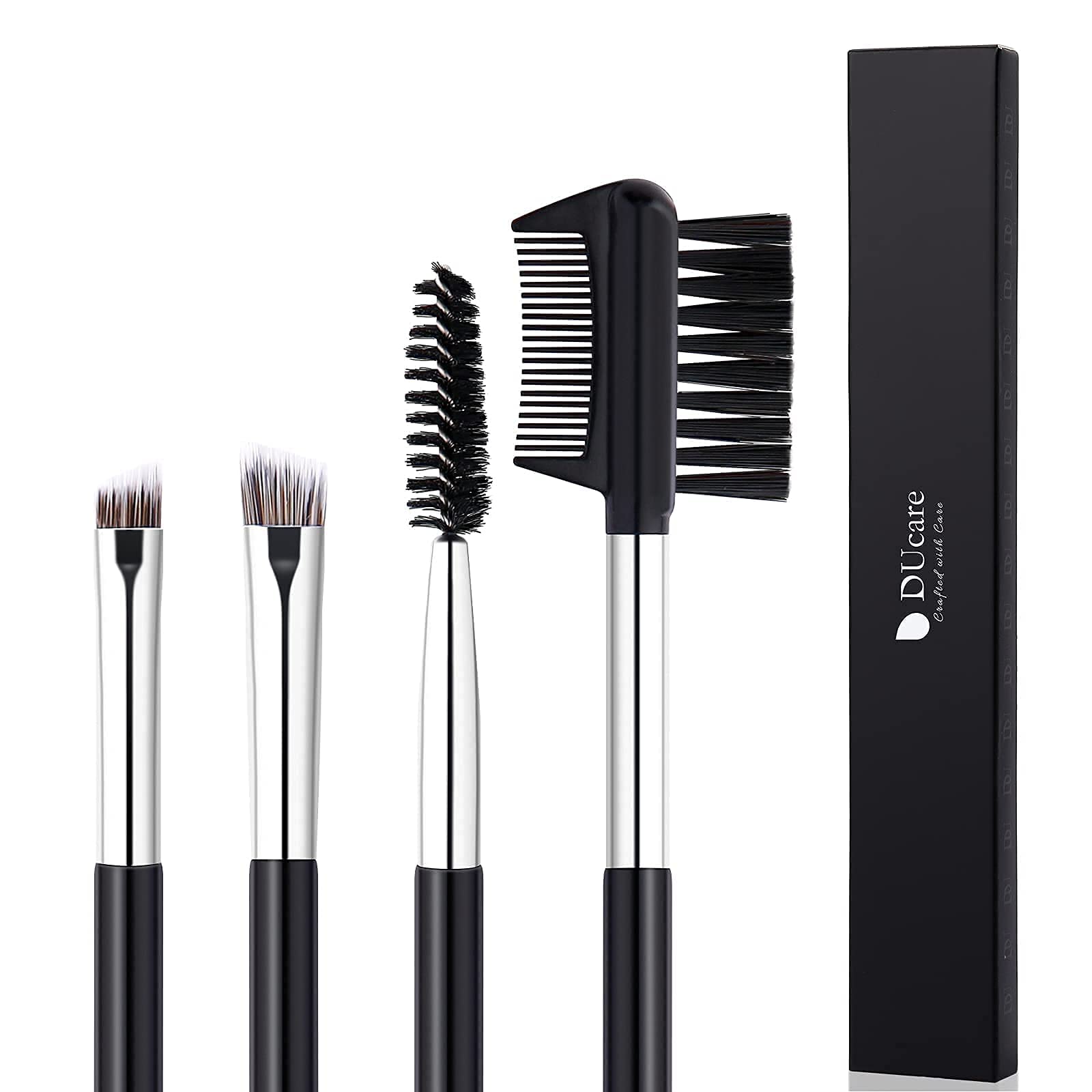 DUcare Duo Set 2 Pennelli Sopracciglia Angolato e Spoolie Nero