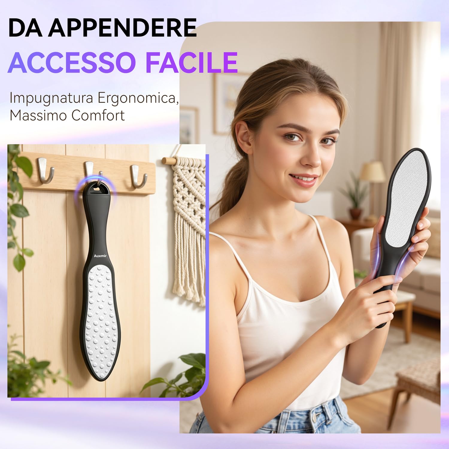 Auxmir 3in1 Raspa Piedi lima talloni acciaio inox doppia faccia