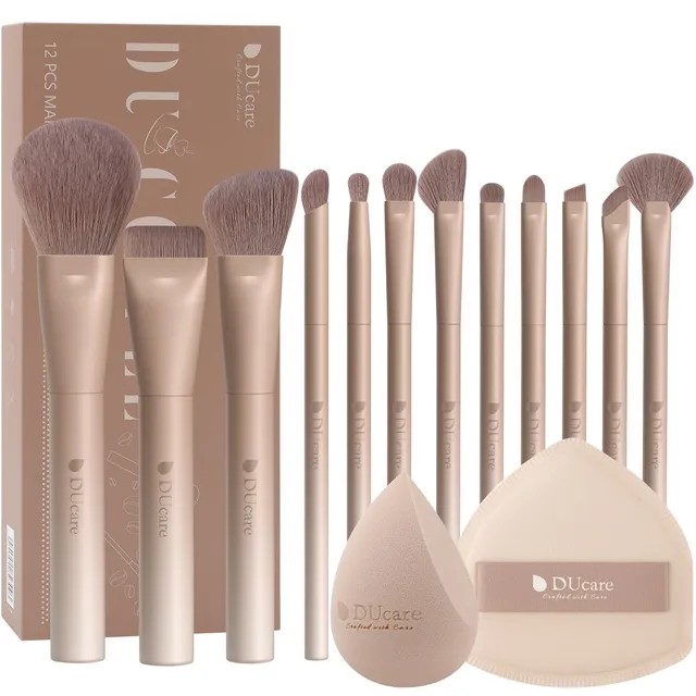 DUcare Set Pennelli Trucco 14 Pezzi Fibre Sintetiche