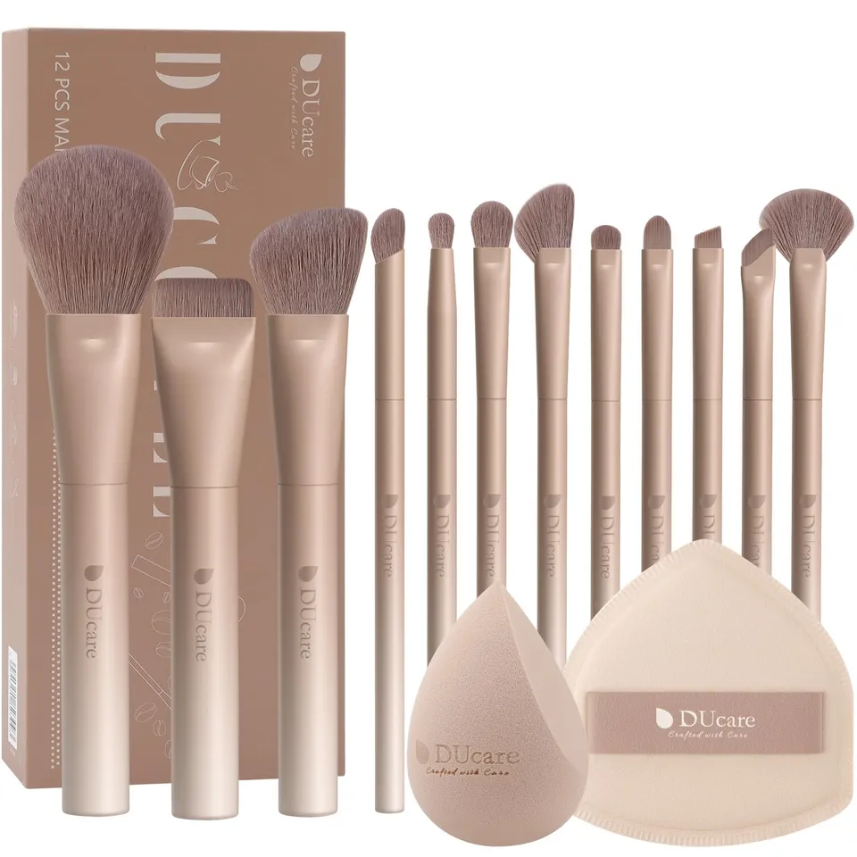 DUcare Set Pennelli Trucco 14 Pezzi Fibre Sintetiche
