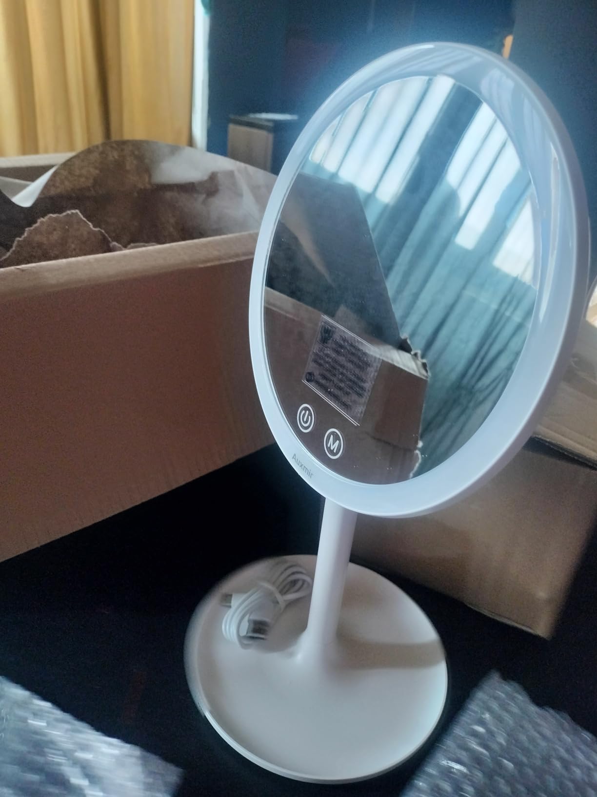 Auxmir Specchio Trucco Specchio da Tavolo 10X LED Ricaricabile