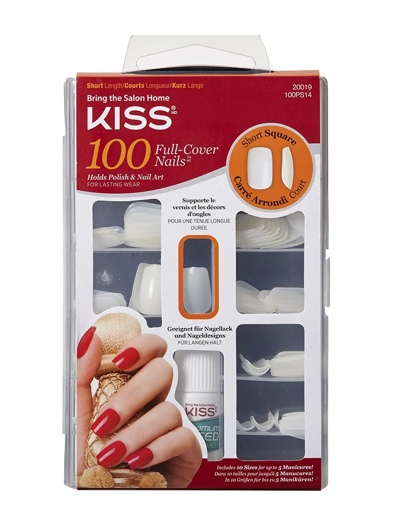 Kiss 100PS14C unghie finte short square 100 pz