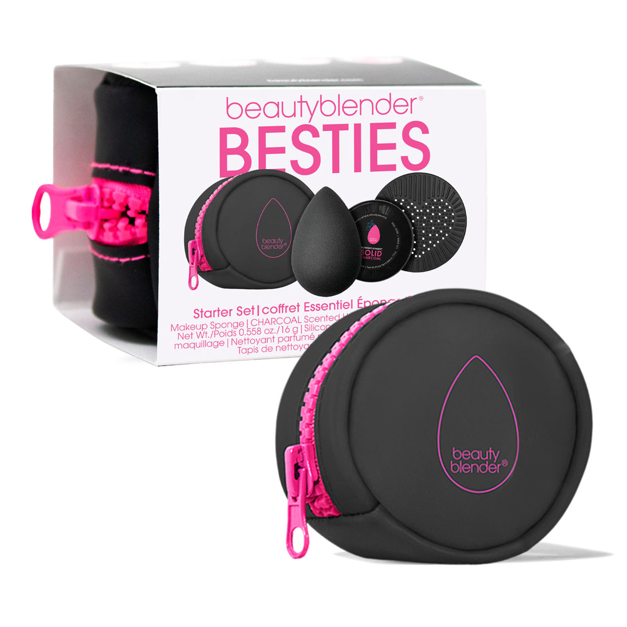 Beautyblender Besties Charcoal Blend Cleanse set 4 pezzi nero