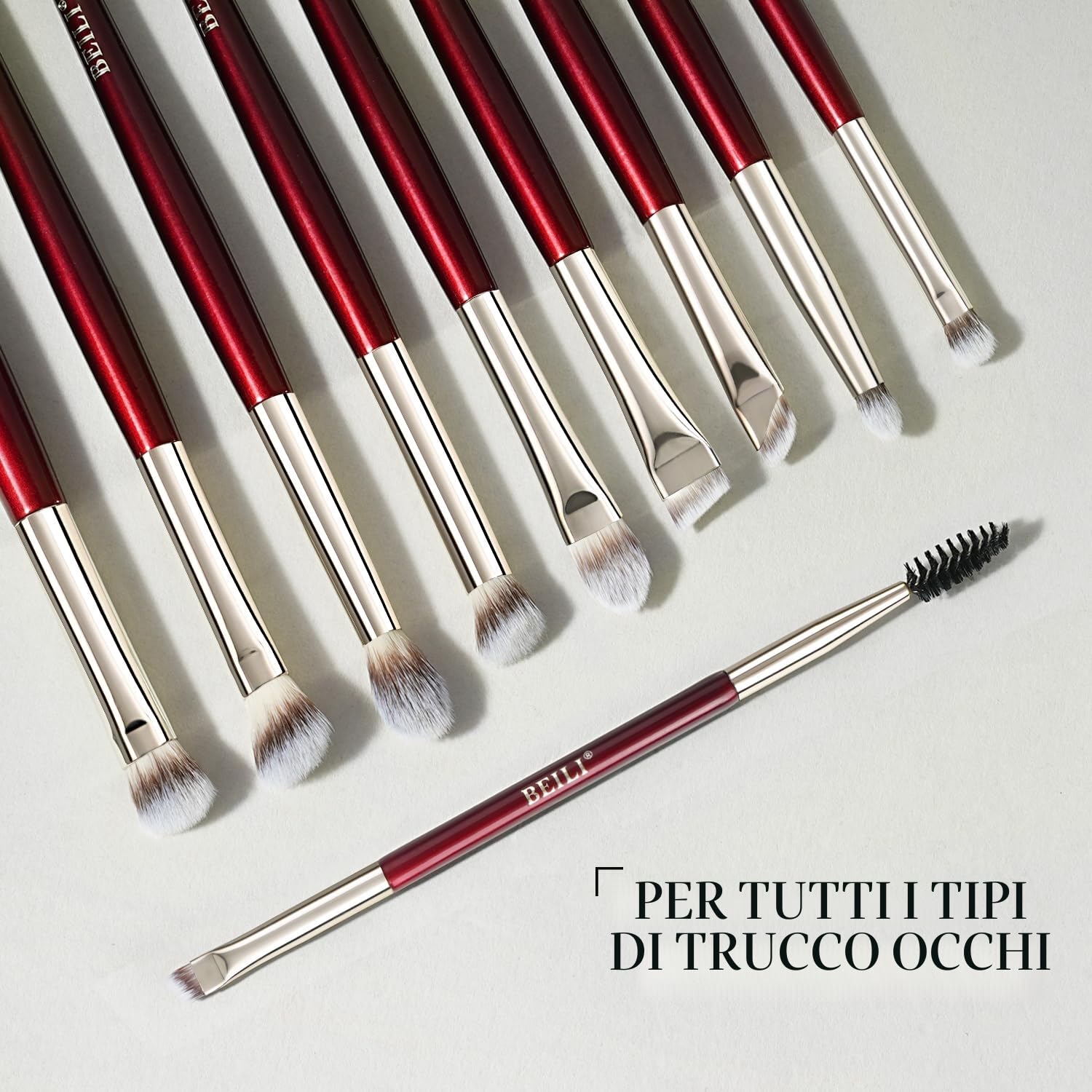 BEILI Set Pennelli Trucco 15 Pezzi Vegano Sintetici