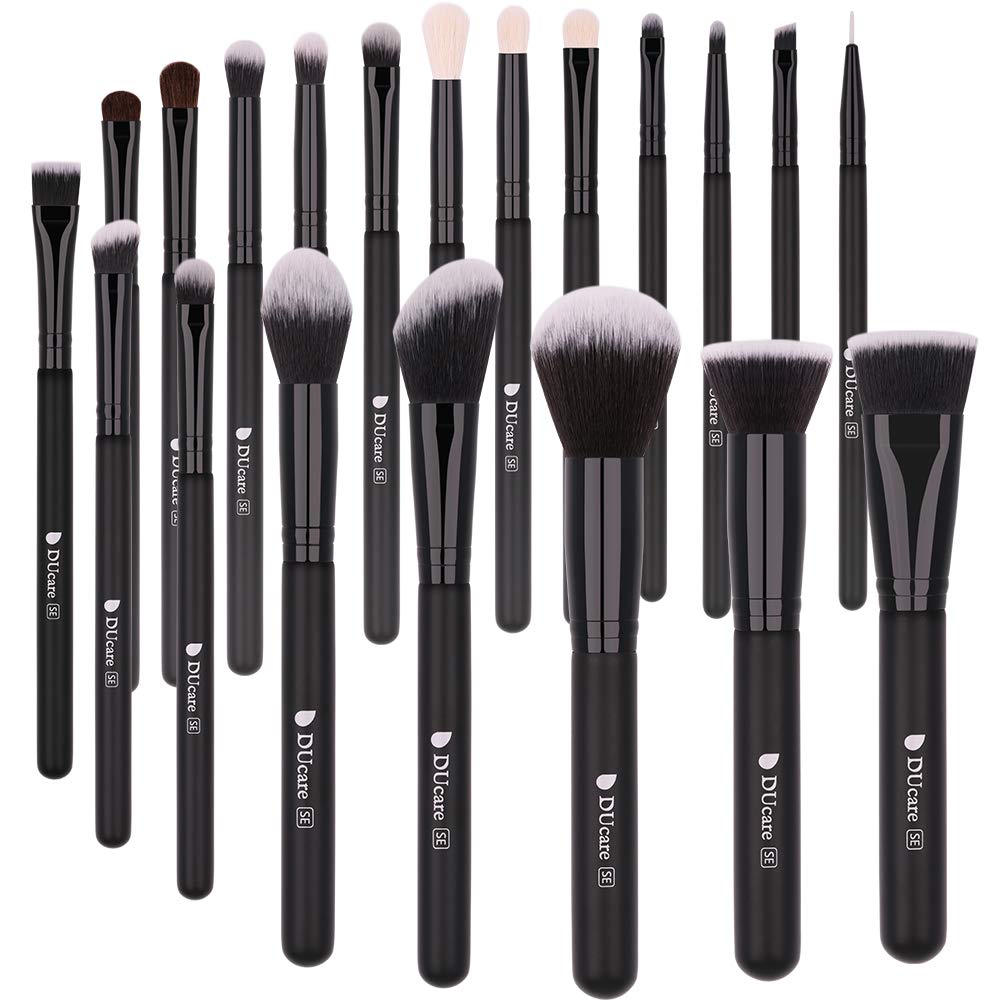 DUcare Set 20Pz Pennelli Trucco Nero fibre sintetiche