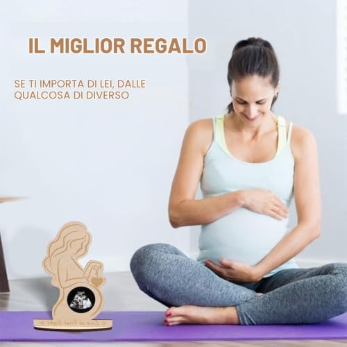 SJBAUTYO Cornice Legno Ecografia Cuore Regalo Maternità