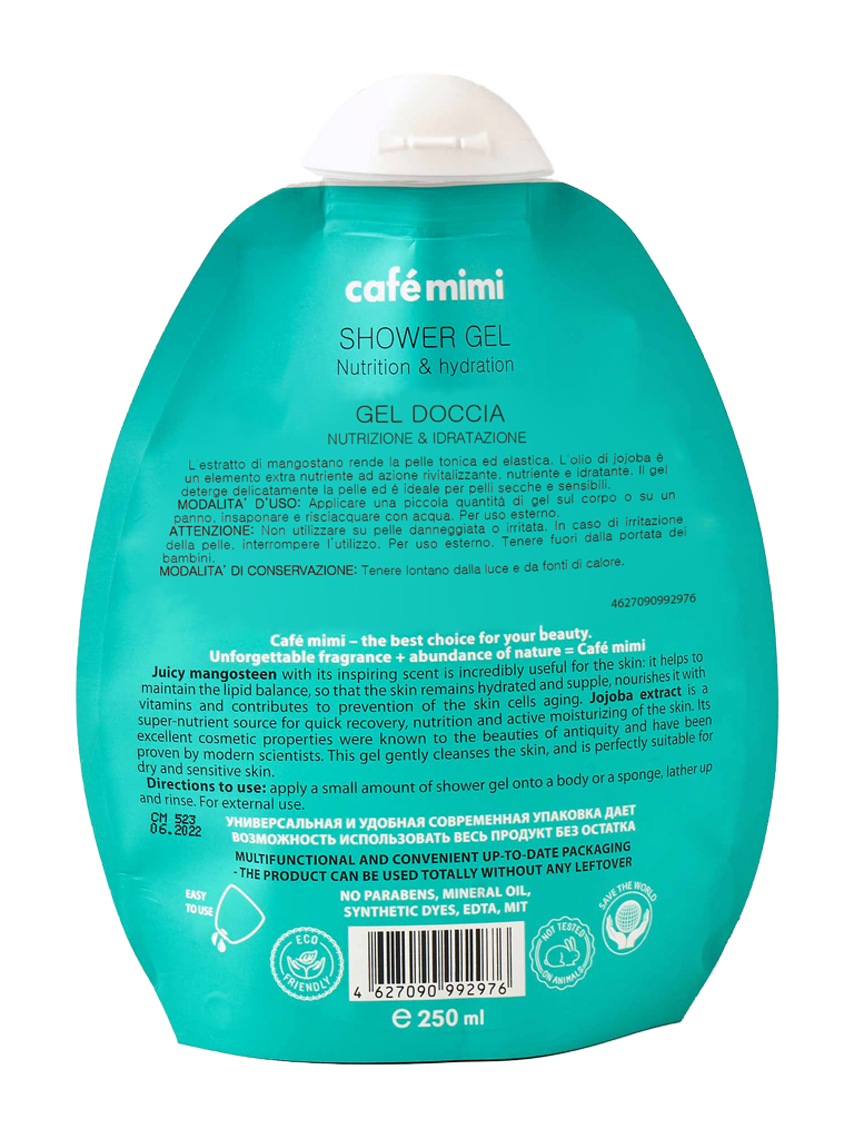 Café Mimi Mangostano Jojoba gel doccia nutriente 250 ml