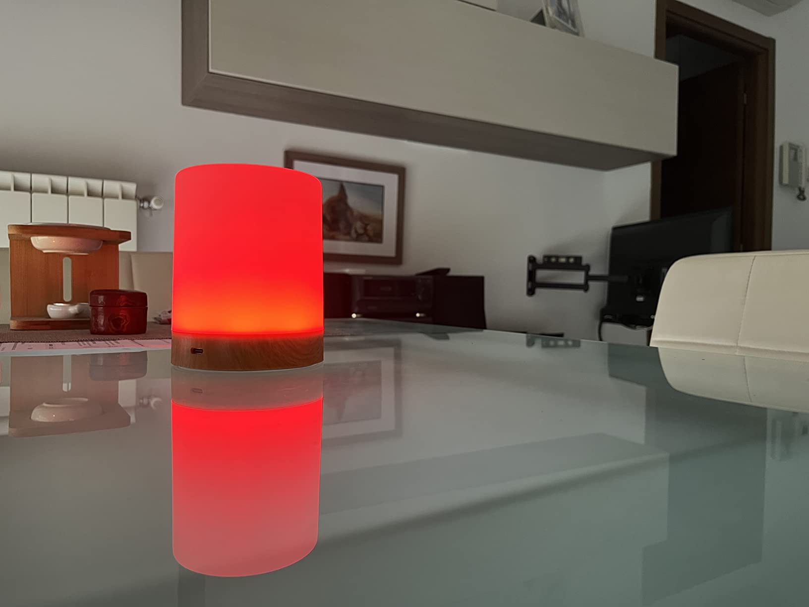 Auxmir Lampada Comodino LED luce notturna marrone ricaricabile