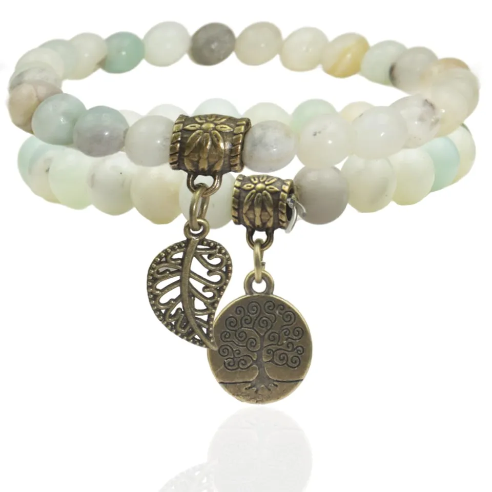 SJBAUTYO Set 2 Bracciali Chakra Pietra Lavica