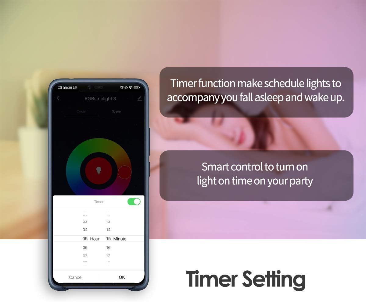 Weily Striscia LED WiFi RGB 15m musicale con app e voce 5050