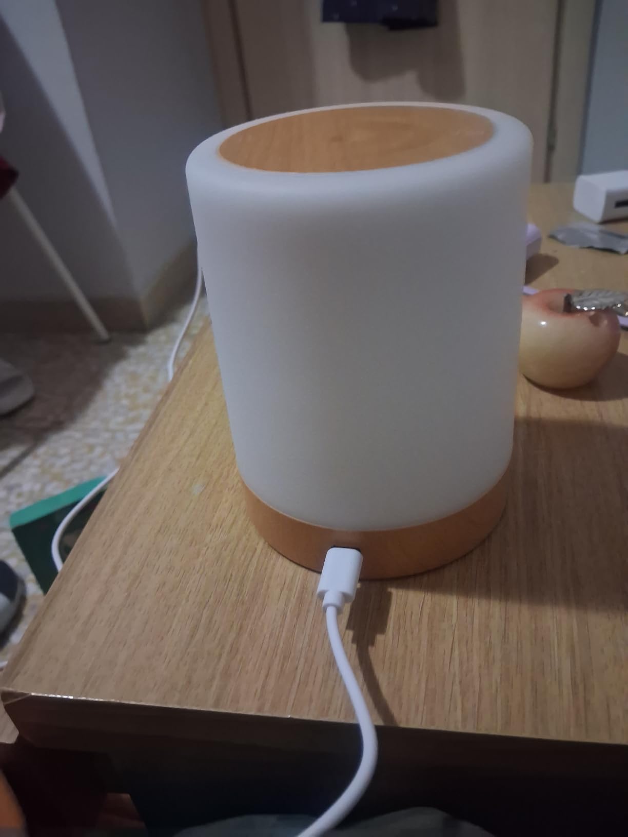 Auxmir Lampada da Comodino LED Touch Marrone 3000mAh