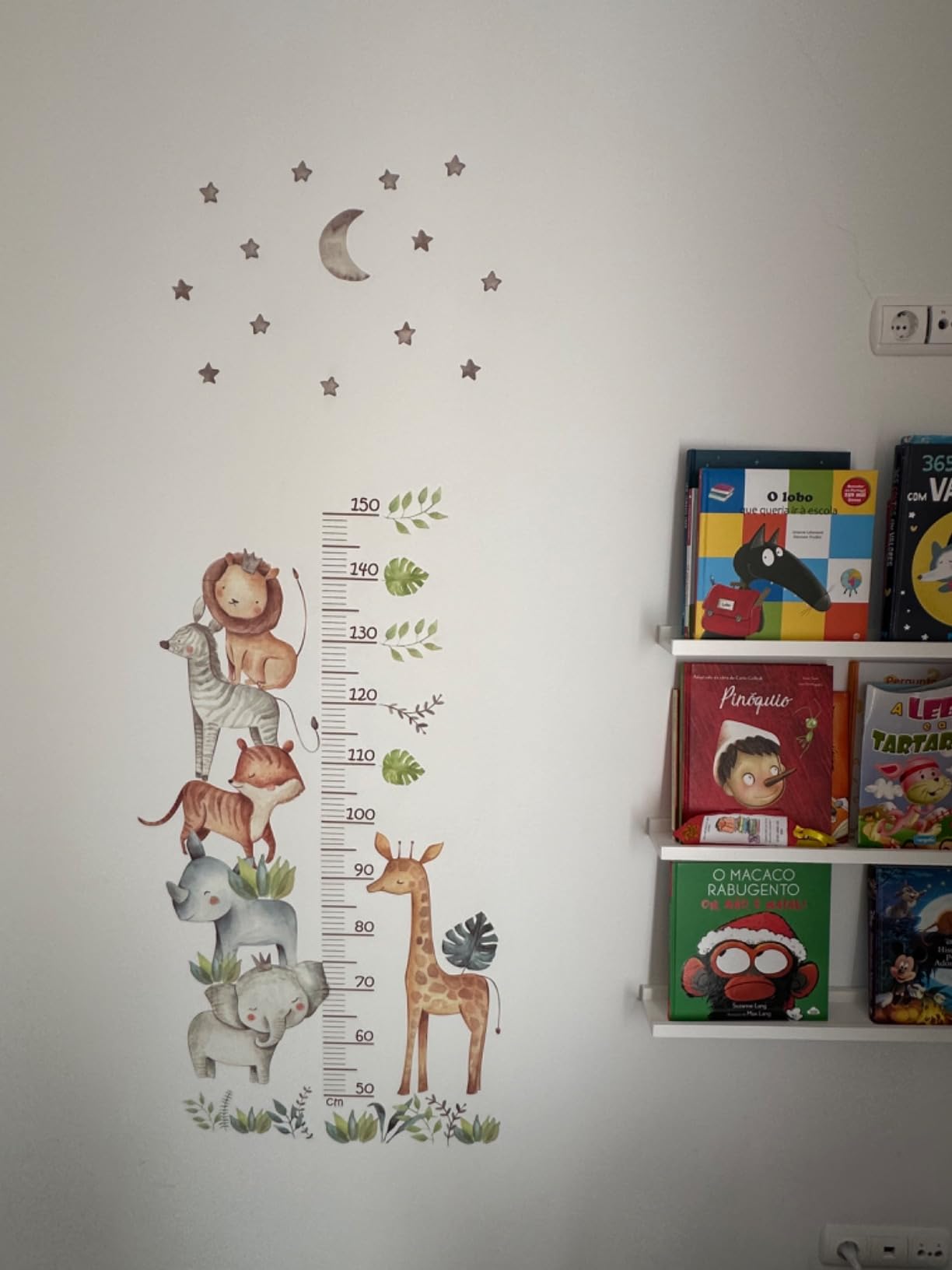 SJBAUTYO Metro Altezza Bambini adesivo animali 112x62cm