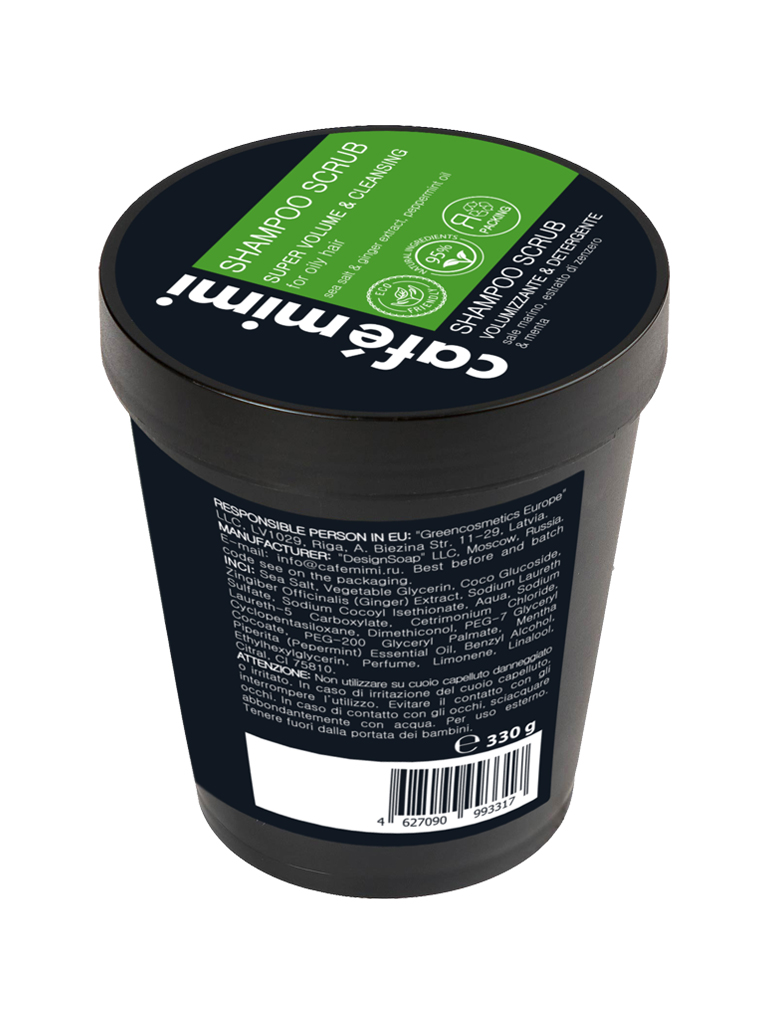 Café Mimi Shampoo Scrub Volumizzante 330 g sale marino