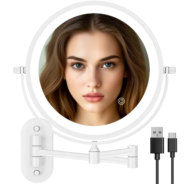 Auxmir Specchio Trucco LED da Parete 10X/1X bianco 8"