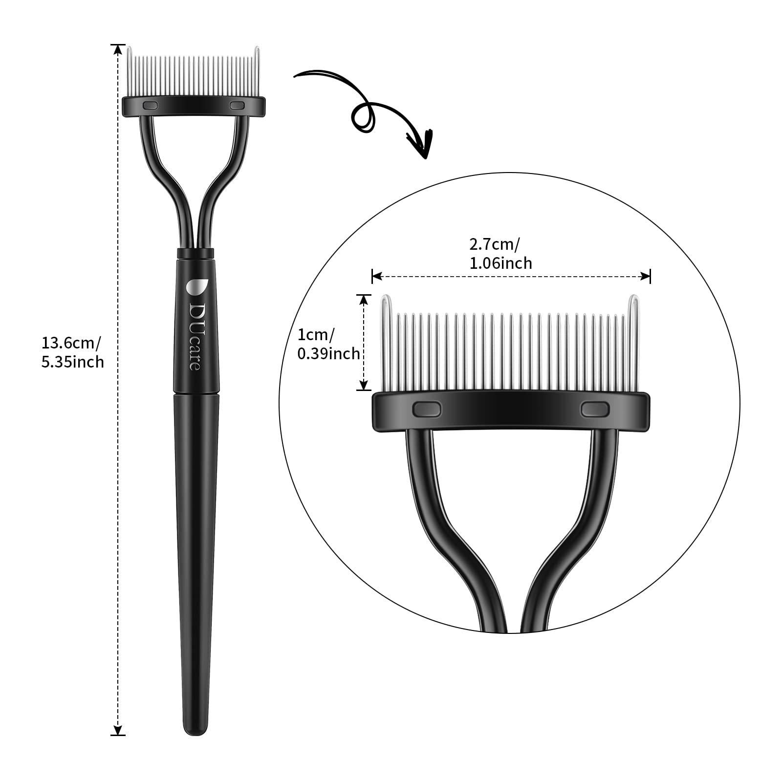 DUcare Pettine Ciglia pieghevole applicatore mascara denti metallo
