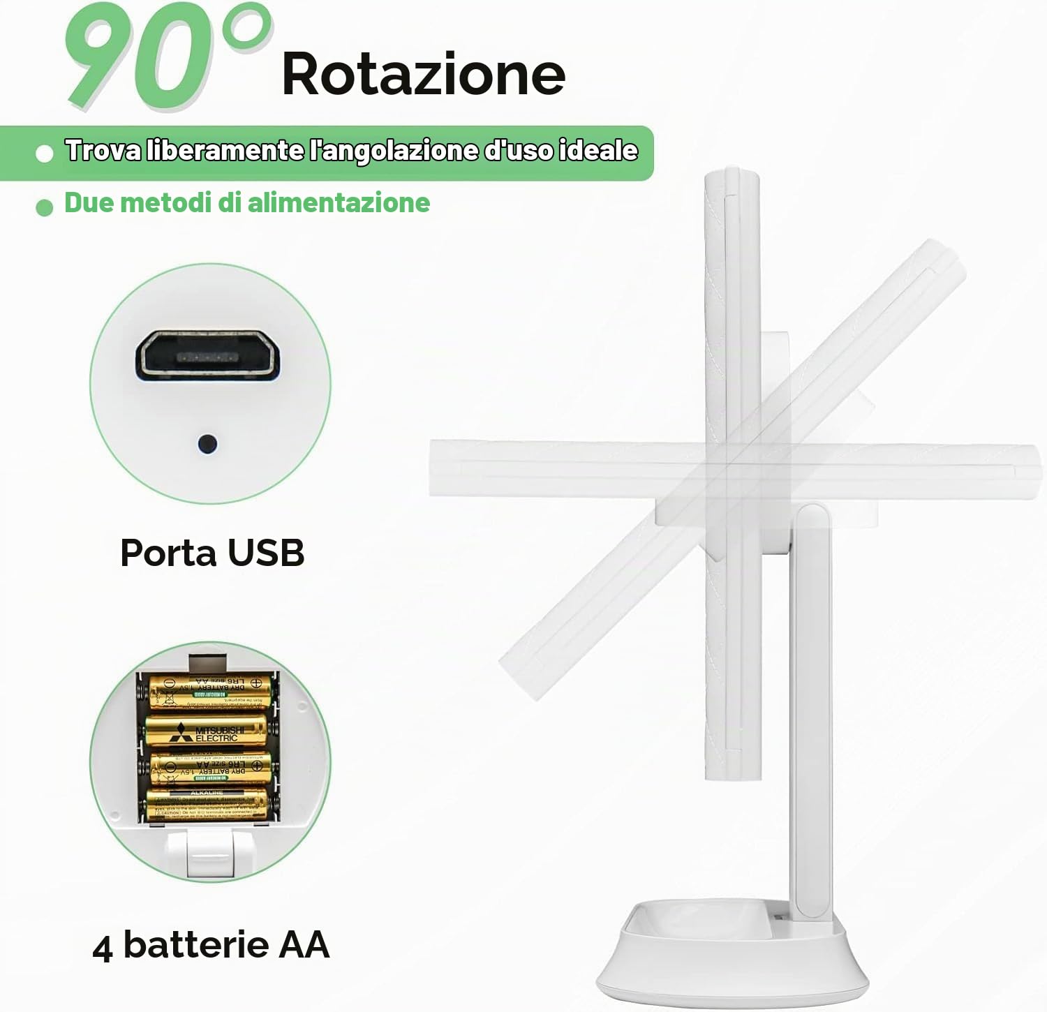 Auxmir Specchio Trucco con Luci 60 LED 1X 5X 7X Pieghevole