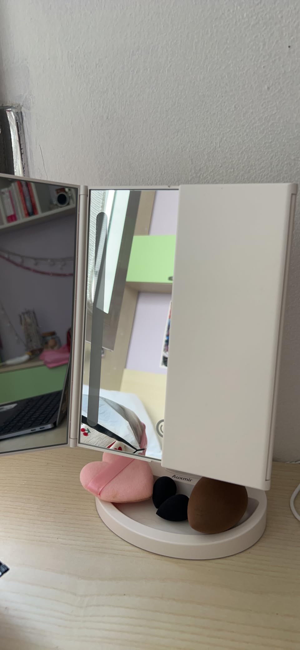 Auxmir Specchio Trucco con Luci Ricaricabile 3 Colori