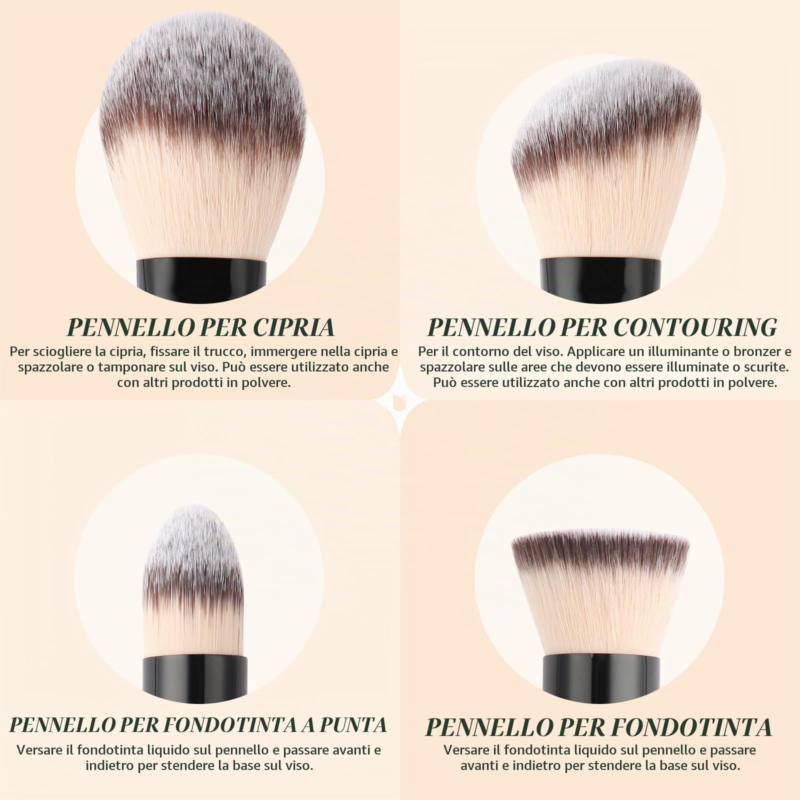 DUcare Pennello Fondotinta Doppia Punta Contouring Bronzo