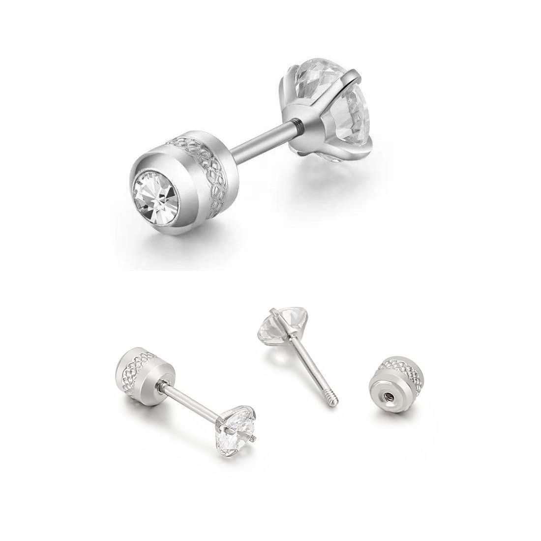 SJBAUTYO Orecchini Punto Luce 3 Paia 3-5 mm Anallergici
