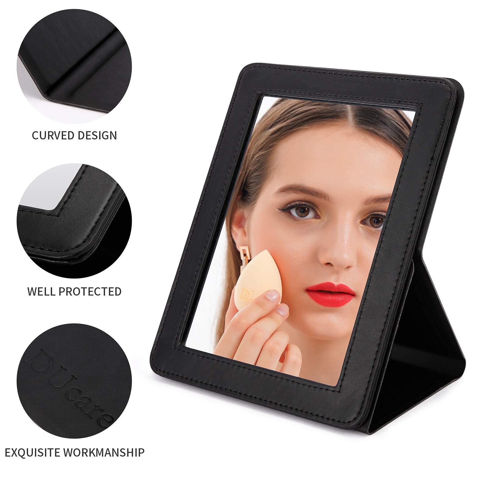 DUcare Slim specchio trucco viaggio pieghevole con base