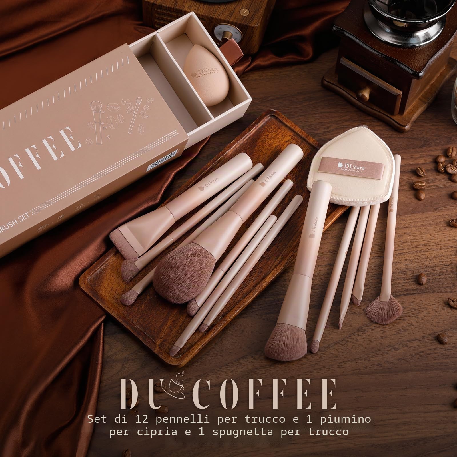DUcare Set Pennelli Trucco 14 Pezzi Fibre Sintetiche