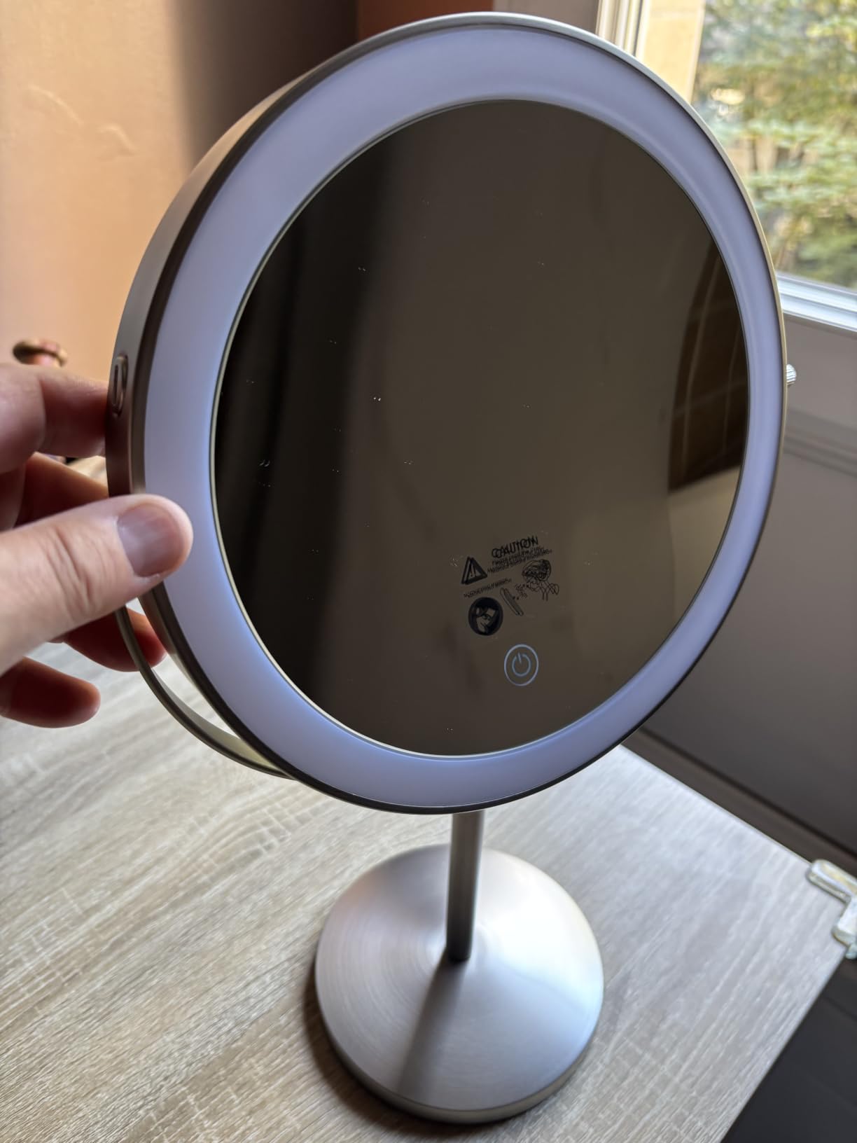Auxmir Specchio Trucco con Luci 30X Nichel Altezza Regolabile
