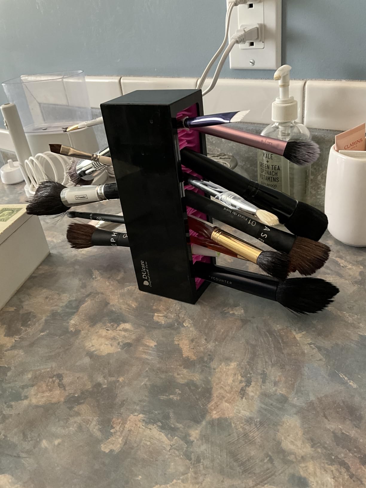 DUcare Organizer Pennelli Trucco Silicone Nero