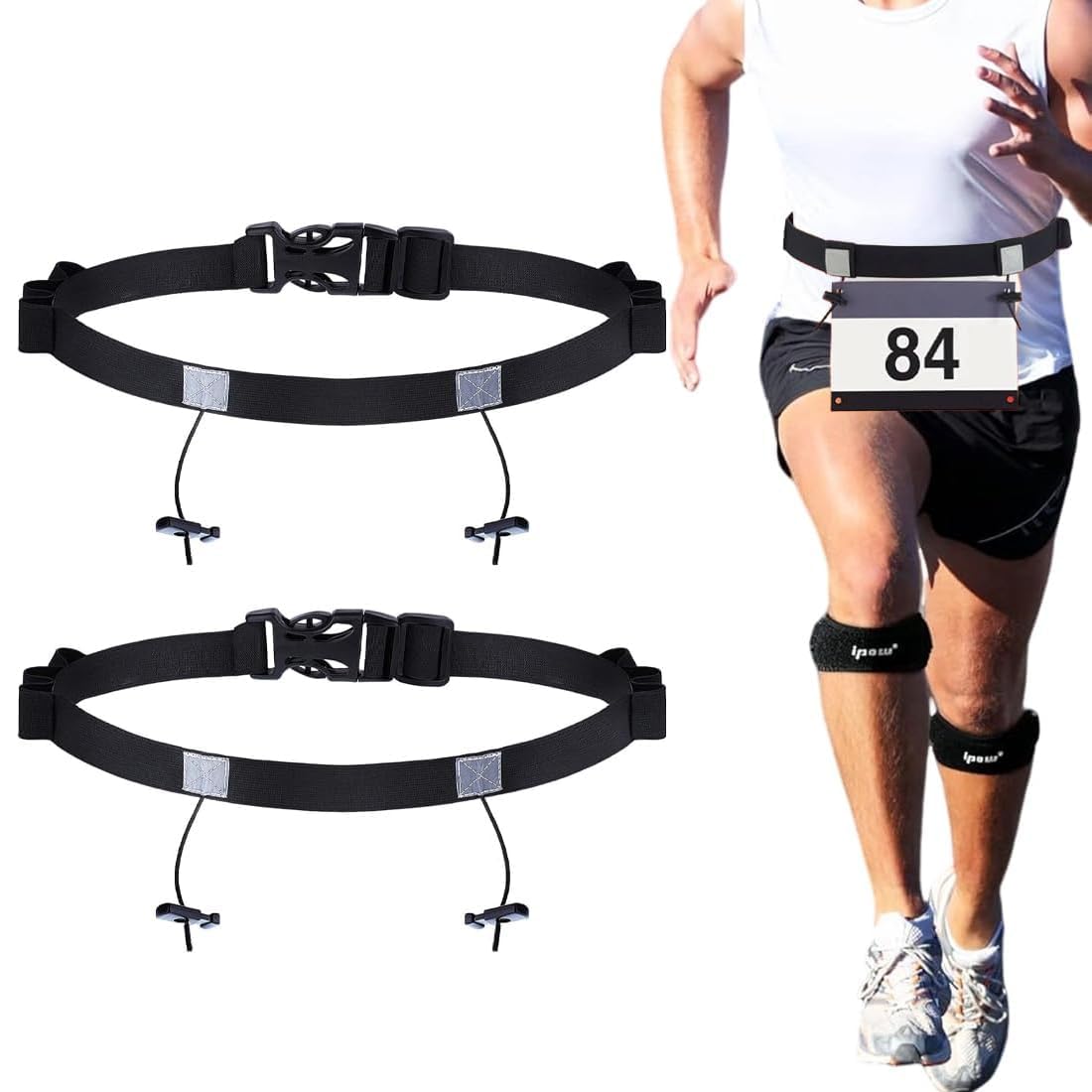 SJBAUTYO Cintura Porta Pettorale Corsa Nera 1 Pz Elastica