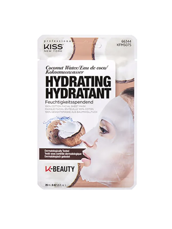 Kiss KFMS07S Maschera Viso Cotone Acqua di Cocco