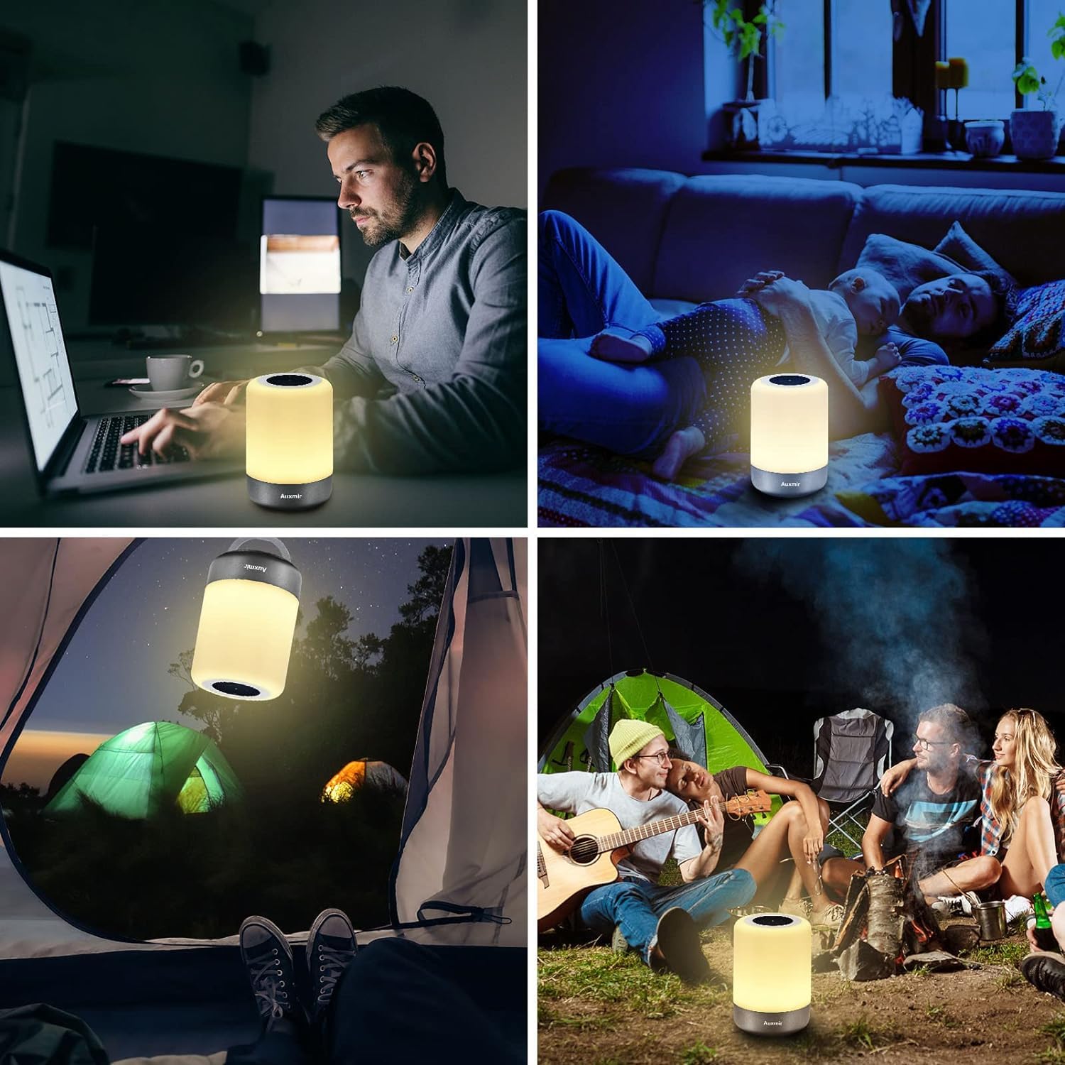 Auxmir Lampada comodino LED 8 colori touch
