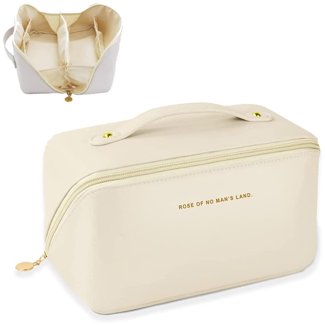 SJBAUTYO Essentials Borsa Cosmetica Marrone Pelle PU