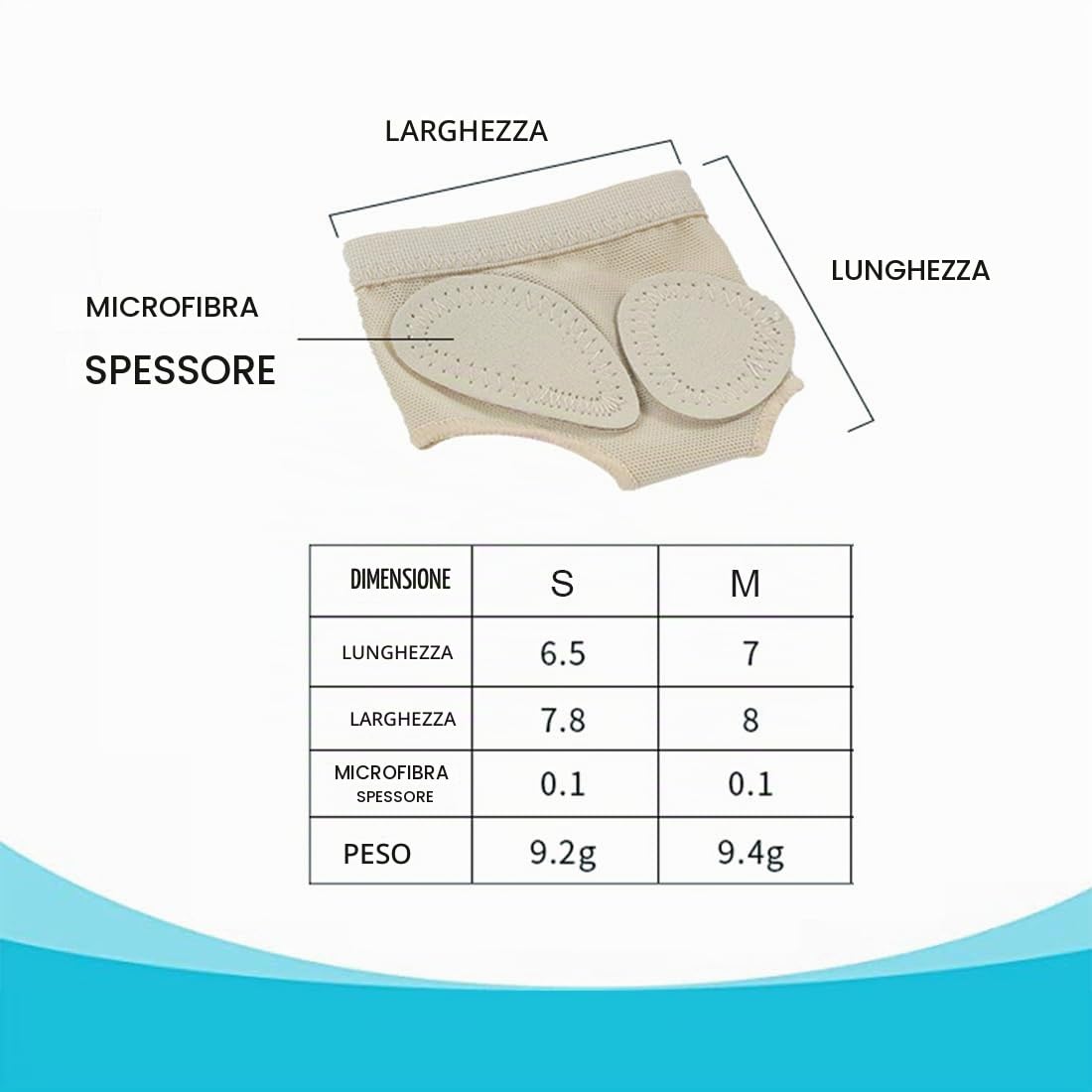 SJBAUTYO 2 Paia Cuscinetti Avampiede Danza M Antiscivolo