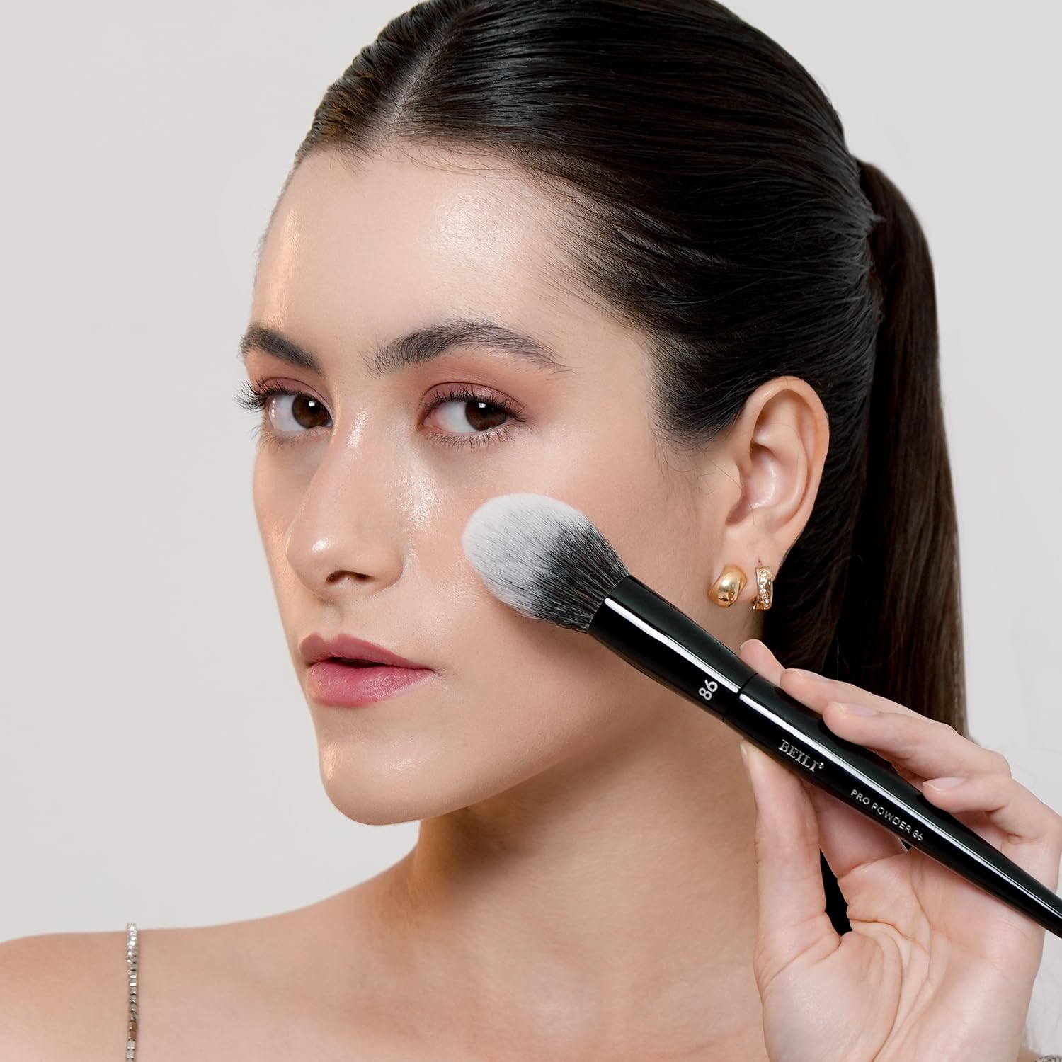 BEILI Set 14 Pennelli Trucco Vegani Neri Viso e Occhi