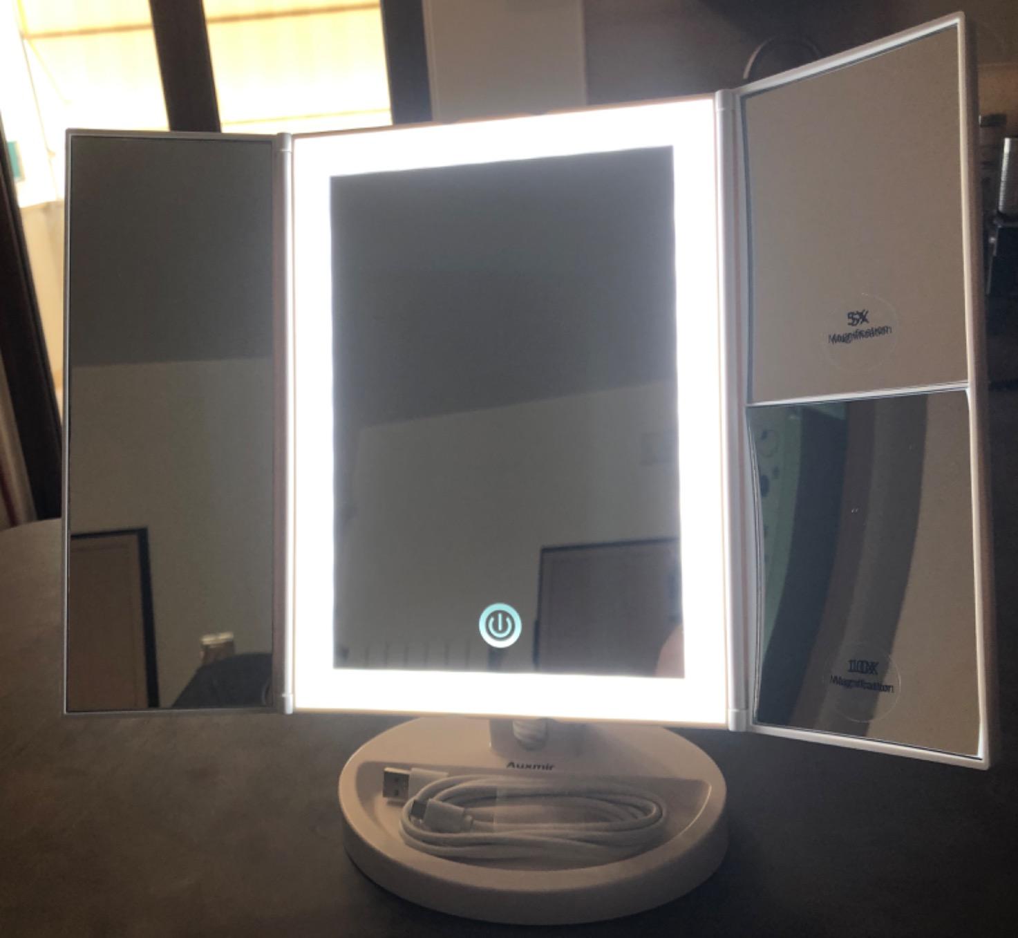 Auxmir Specchio Trucco con Luci 1X 5X 10X LED Tocco Stabile