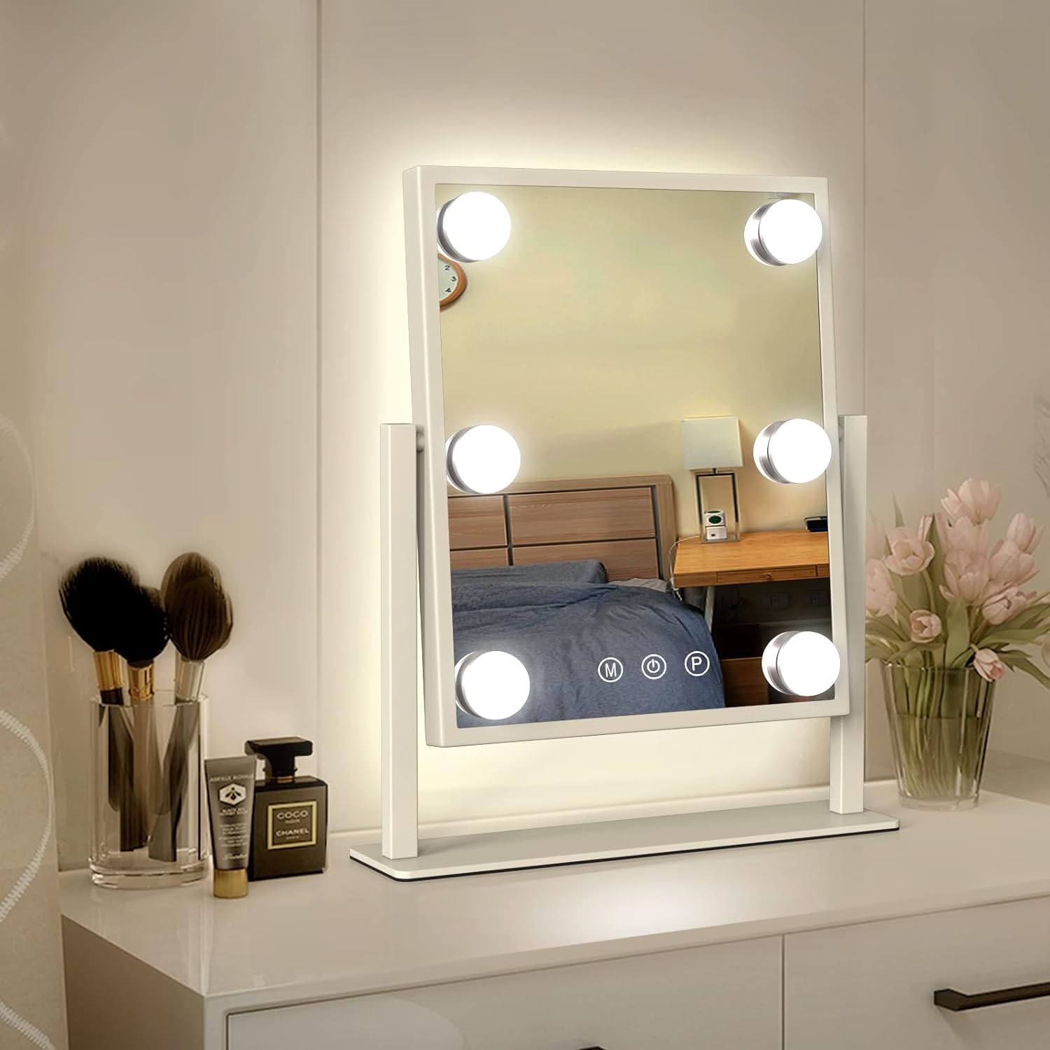 Weily Hollywood Specchio Trucco 12 LED bianco luce 3 colori