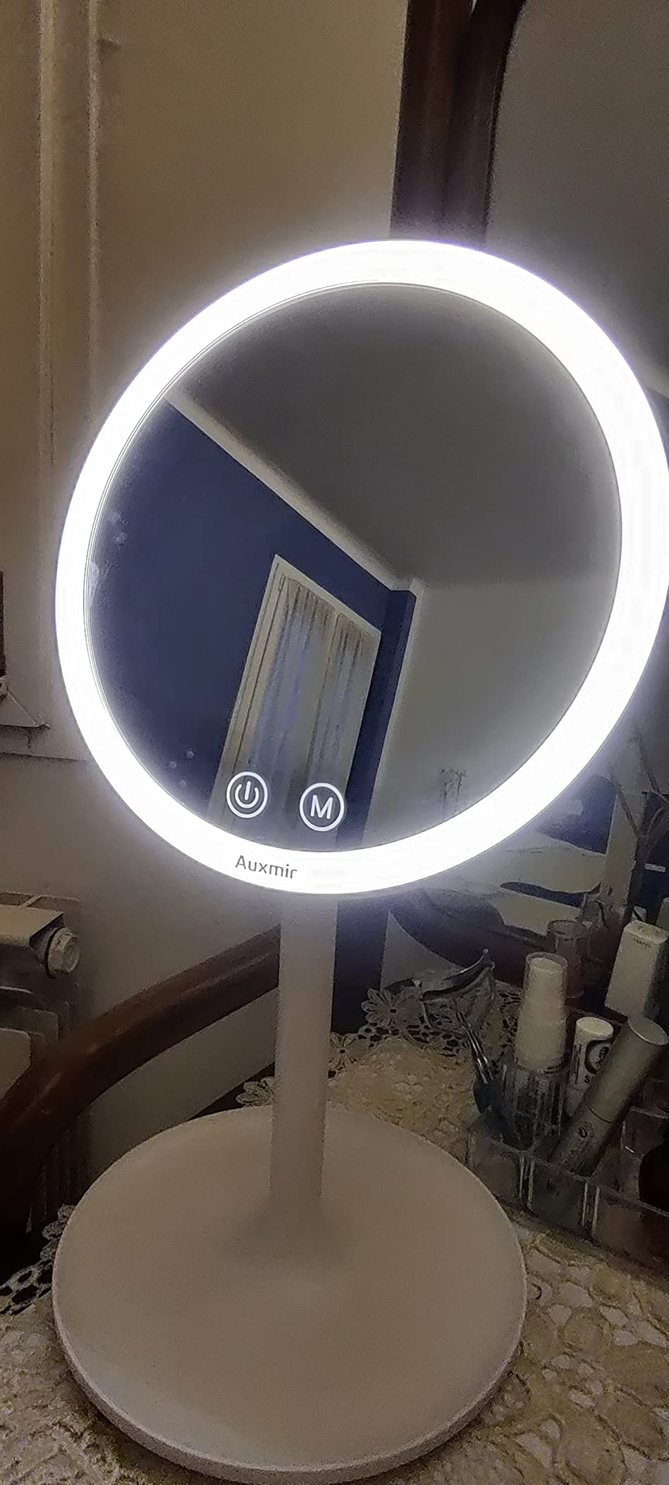 Auxmir Specchio Trucco Specchio da Tavolo 10X LED Ricaricabile