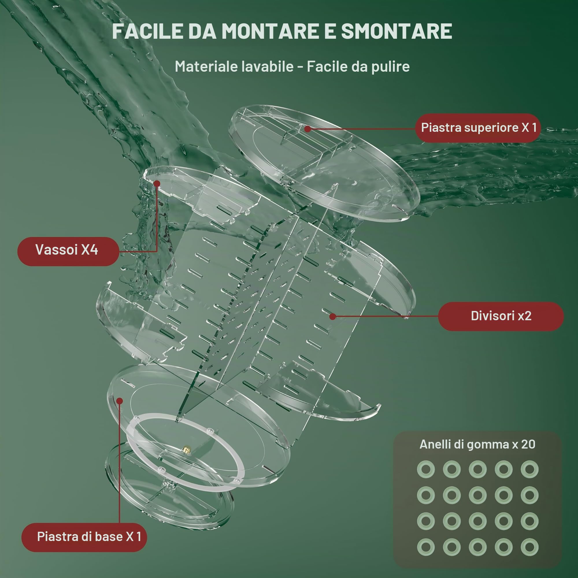 Auxmir Organizer Trucchi Rotante 360° 9 Ripiani Trasparente