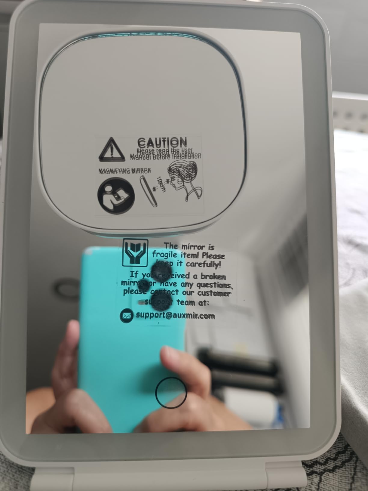 Auxmir Specchio Trucco con Luci 30X ricaricabile 2000mAh