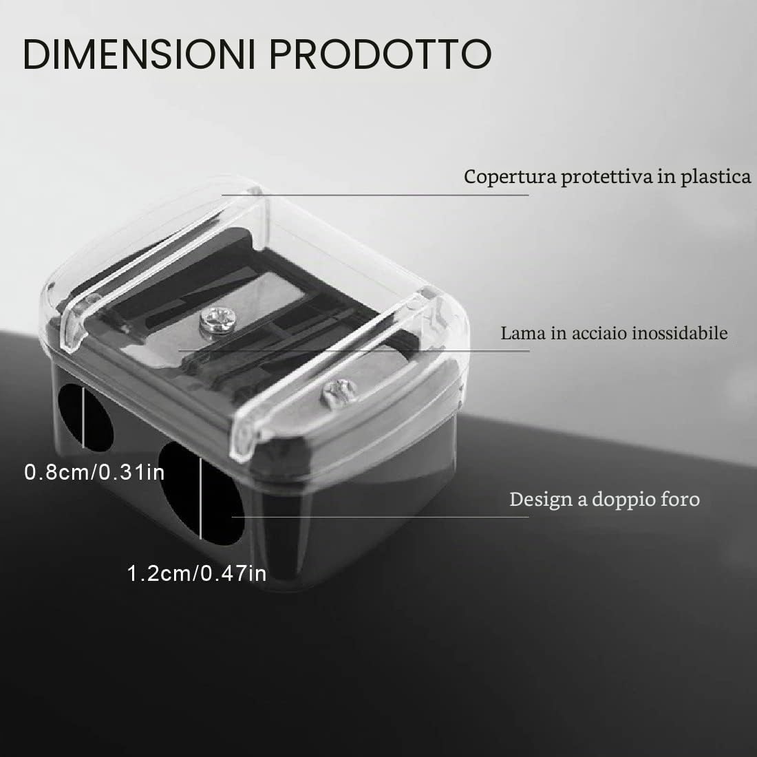 SJBAUTYO Temperamatite Trucco 2 Fori 2 Pezzi Doppio Foro