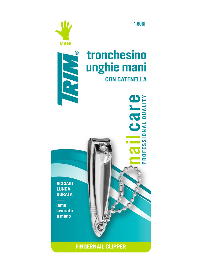 TRIM 1-60 tagliaunghie mani in acciaio con catenella