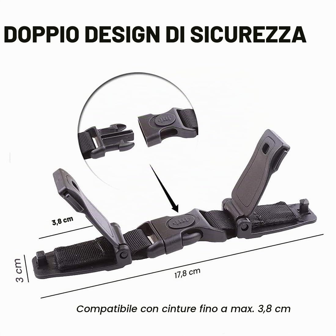 SJBAUTYO Fibbia Sicurezza Seggiolino Auto 2 Pezzi Anti-Fuga