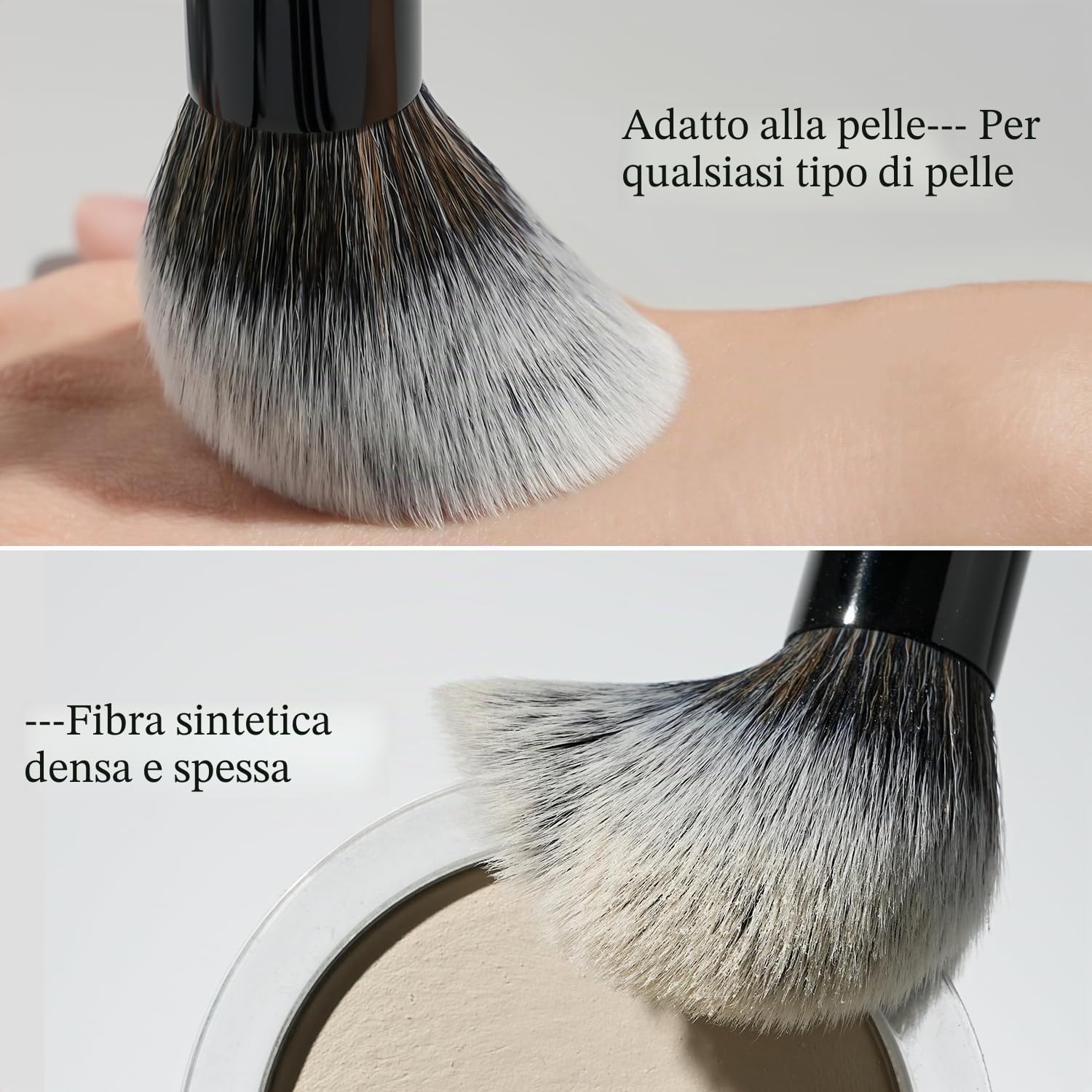 BEILI Set 14 Pennelli Trucco Vegani Neri Viso e Occhi
