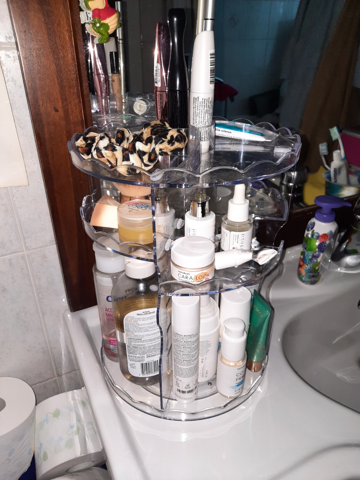 Auxmir Organizer Trucco rotante 360° trasparente