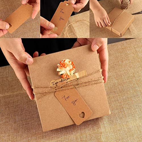 SJBAUTYO Etichette Regalo Kraft 9x4 cm 100 Pezzi con Spago