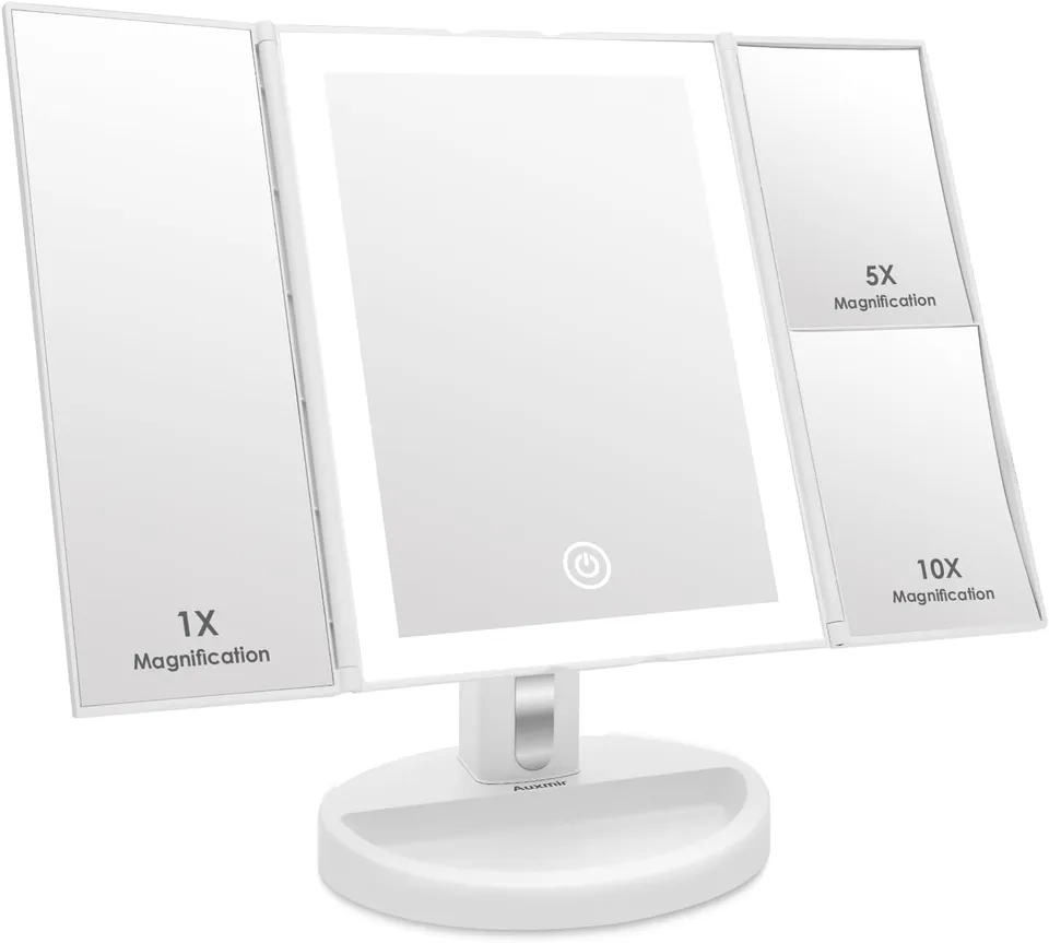 Auxmir Specchio Trucco con Luci 1X 5X 10X LED Tocco Stabile