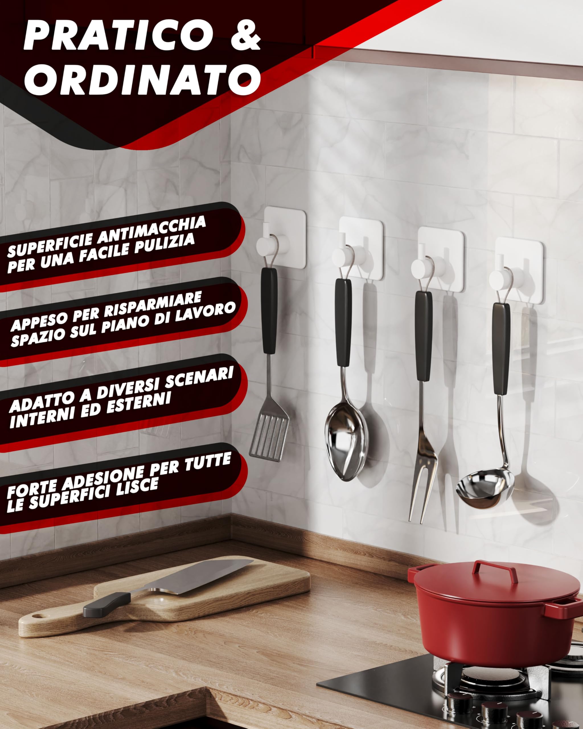 Auxmir Ganci Adesivi Acciaio Inox Oro Impermeabili