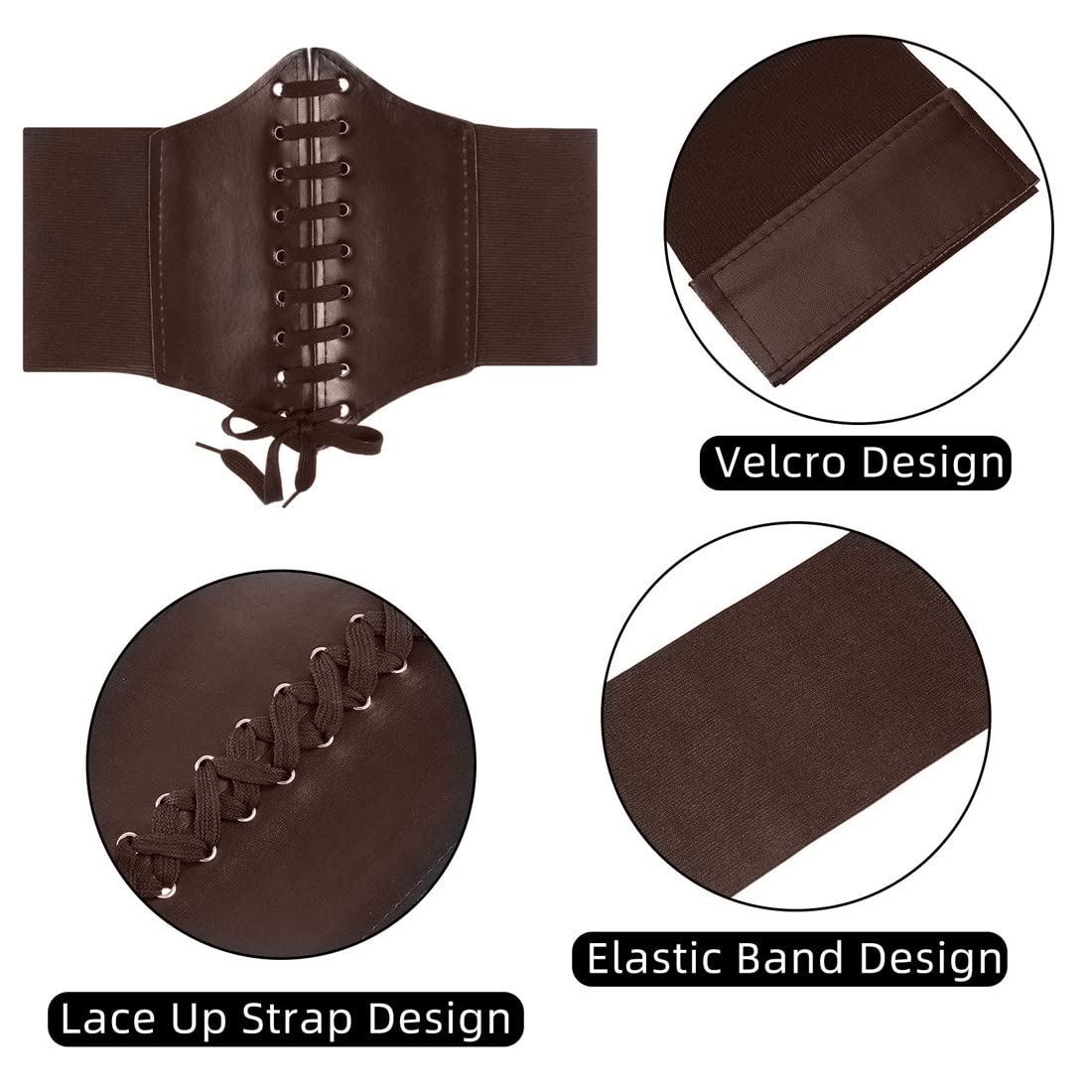SJBAUTYO Cintura Corsetto Elastica Marrone Larga