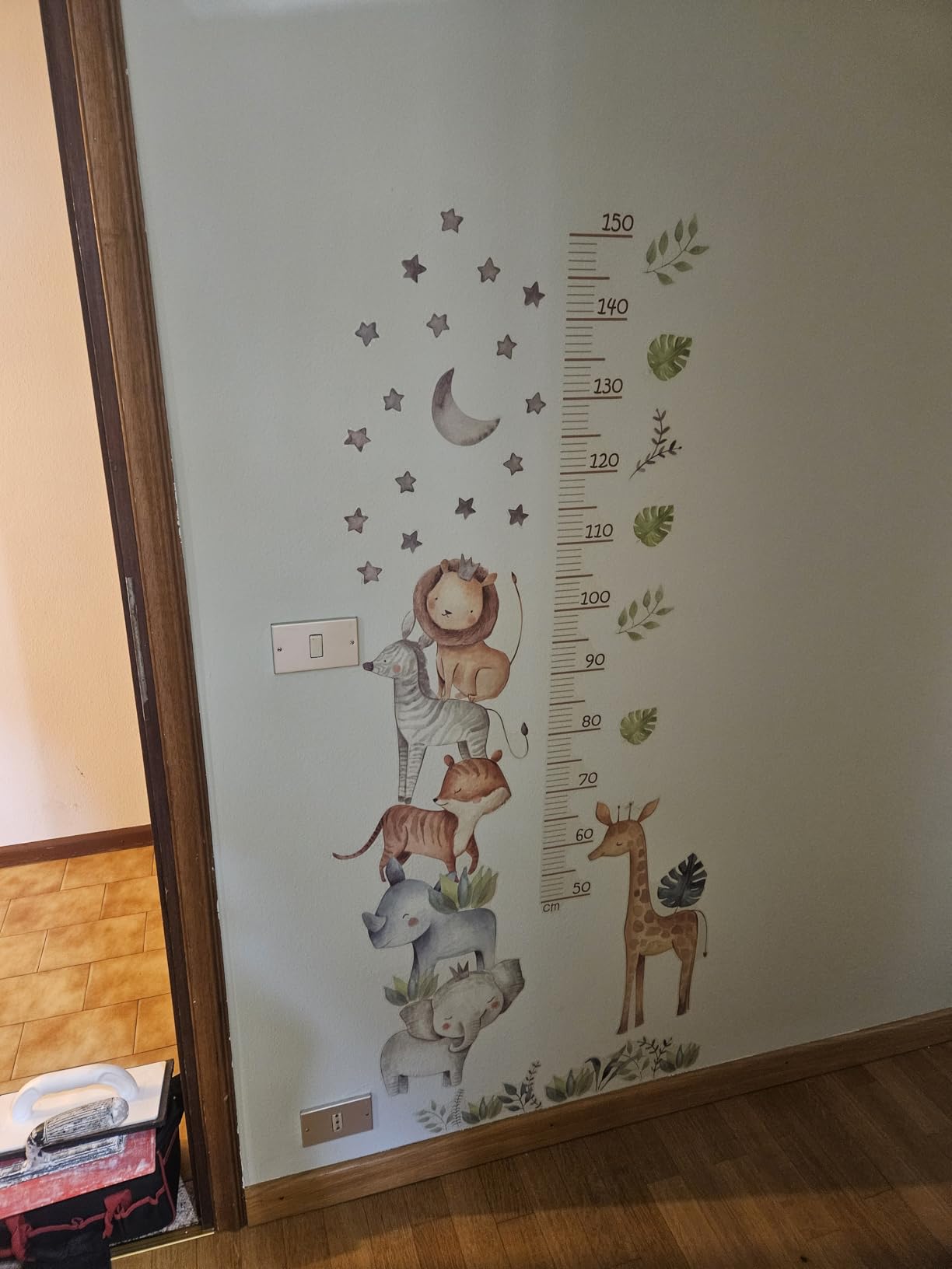 SJBAUTYO Metro Altezza Bambini adesivo animali 112x62cm