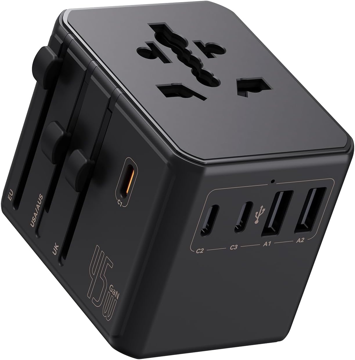 Auxmir Adattatore Viaggio Universale 45W Nero